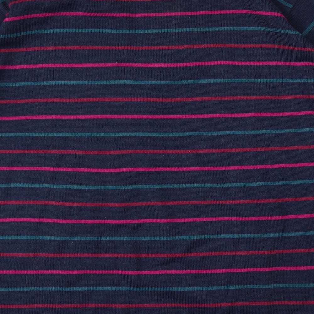 Country Rose Womens Multicoloured Round Neck Striped Acrylic Pullover Jumper Size L - Stars