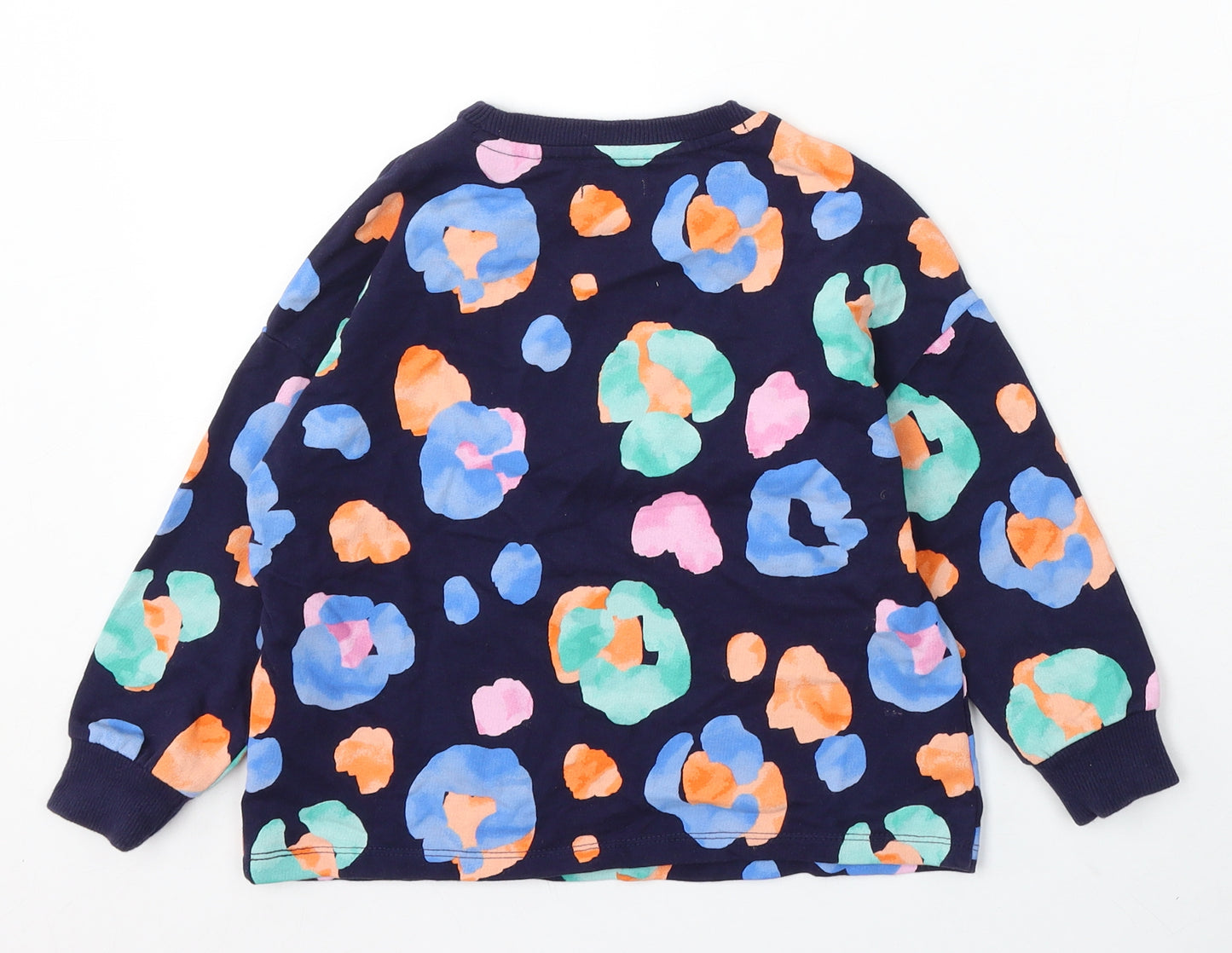 NEXT Girls Blue Geometric Cotton Pullover Sweatshirt Size 5 Years