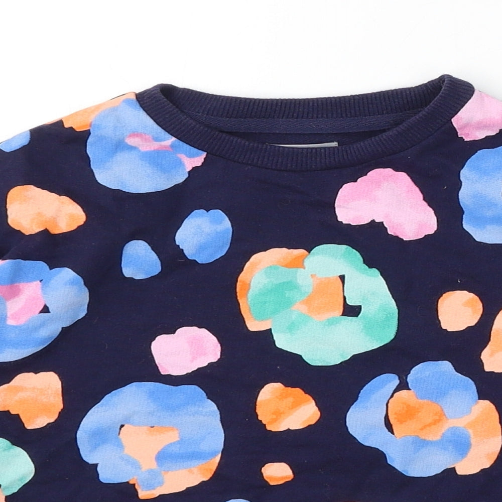 NEXT Girls Blue Geometric Cotton Pullover Sweatshirt Size 5 Years