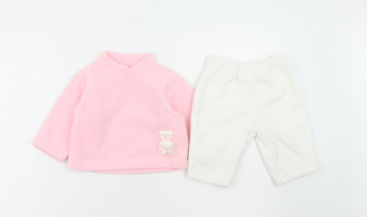 Richwood Girls Pink Polyester Chemise Pyjama Set Size 3-6 Months - Teddy Bear