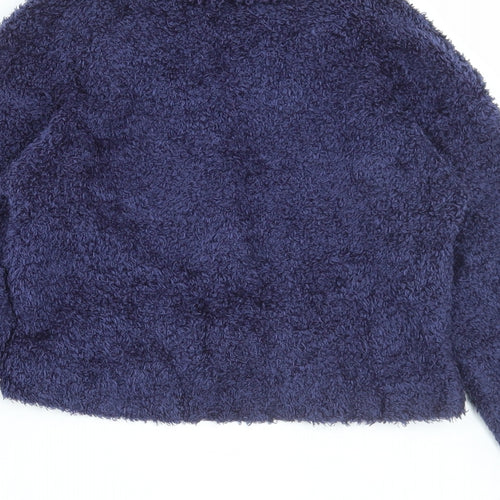 Preworn Girls Blue Collared Acrylic Pullover Jumper Size 5-6 Years