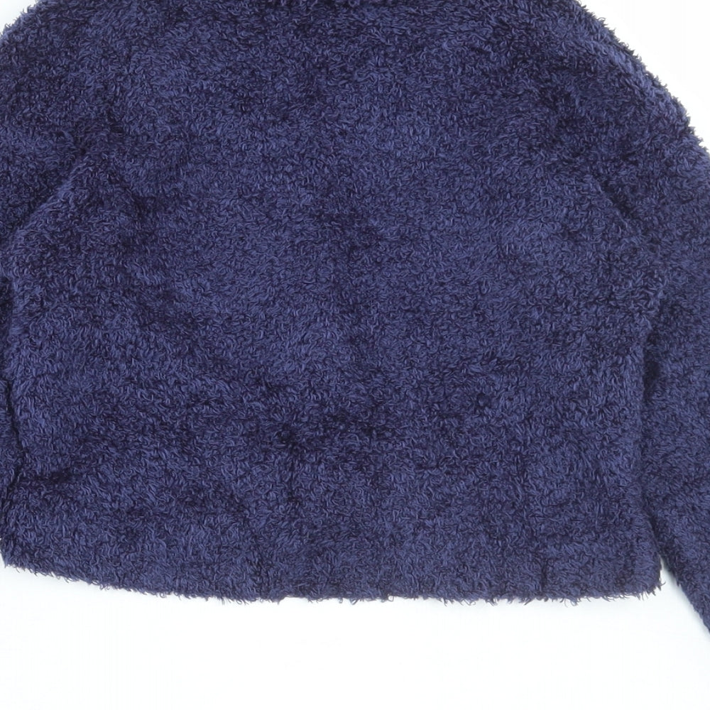 Preworn Girls Blue Collared Acrylic Pullover Jumper Size 5-6 Years