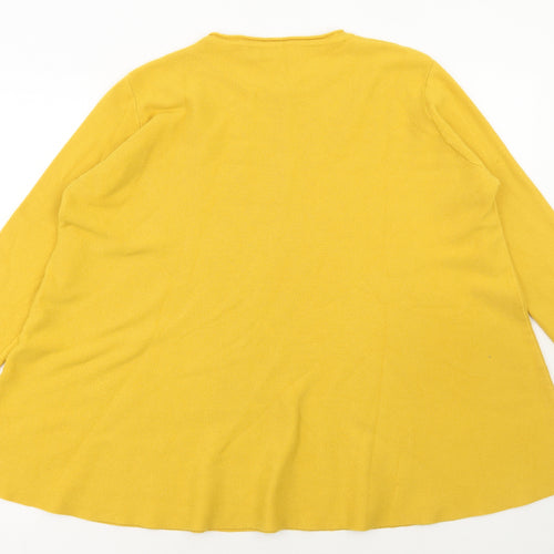 Max Long Womens Yellow Scoop Neck Viscose Pullover Jumper Size XL