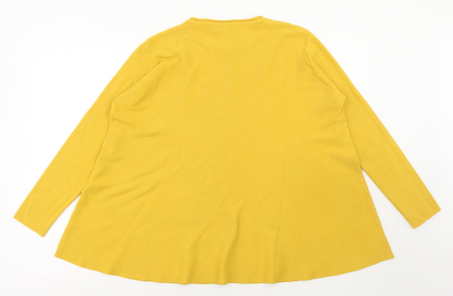 Max Long Womens Yellow Scoop Neck Viscose Pullover Jumper Size XL