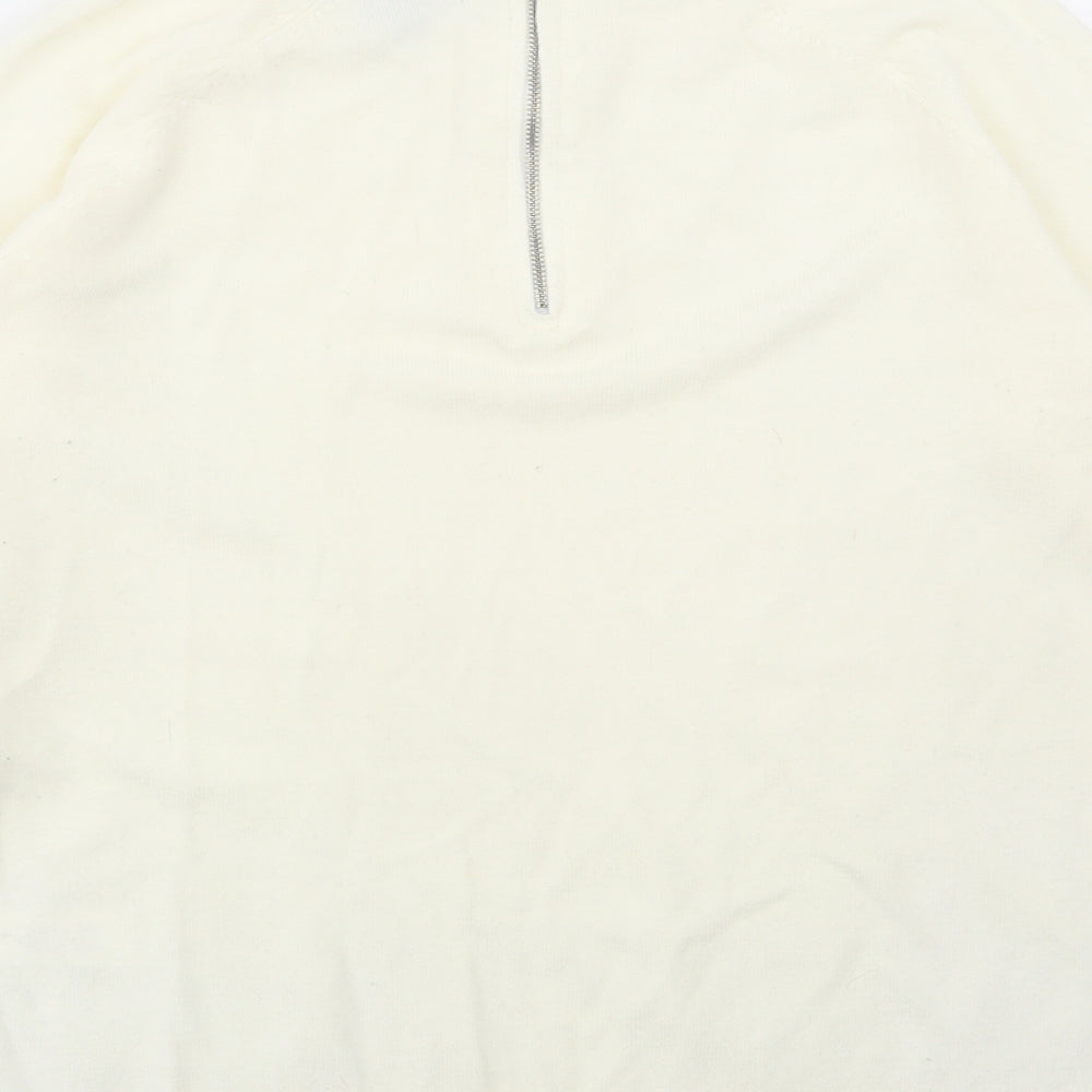 Atmosphere Womens White Round Neck Acrylic Pullover Jumper Size 8