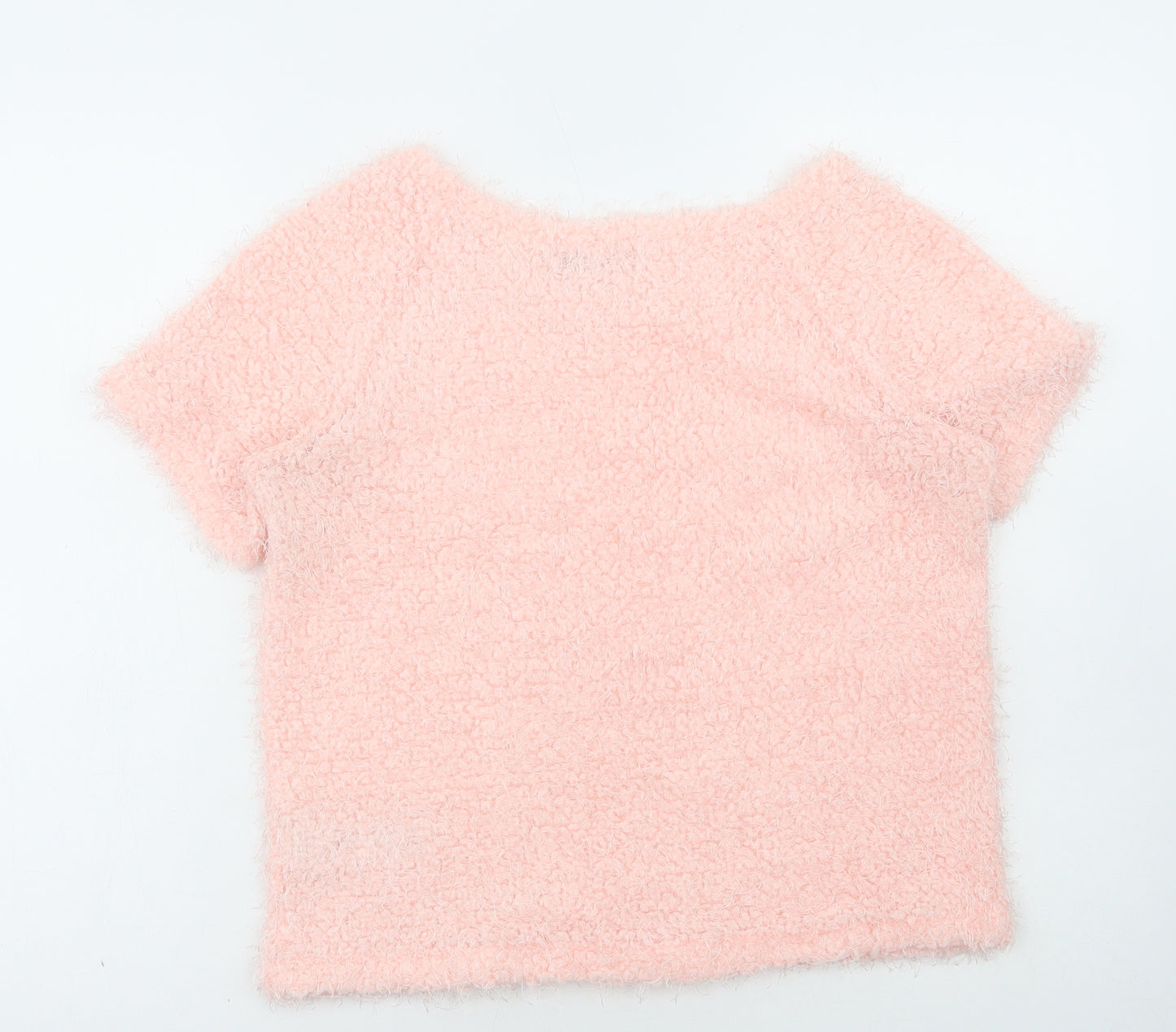 Cameo Rose Womens Pink Round Neck Polyester Pullover Jumper Size 10