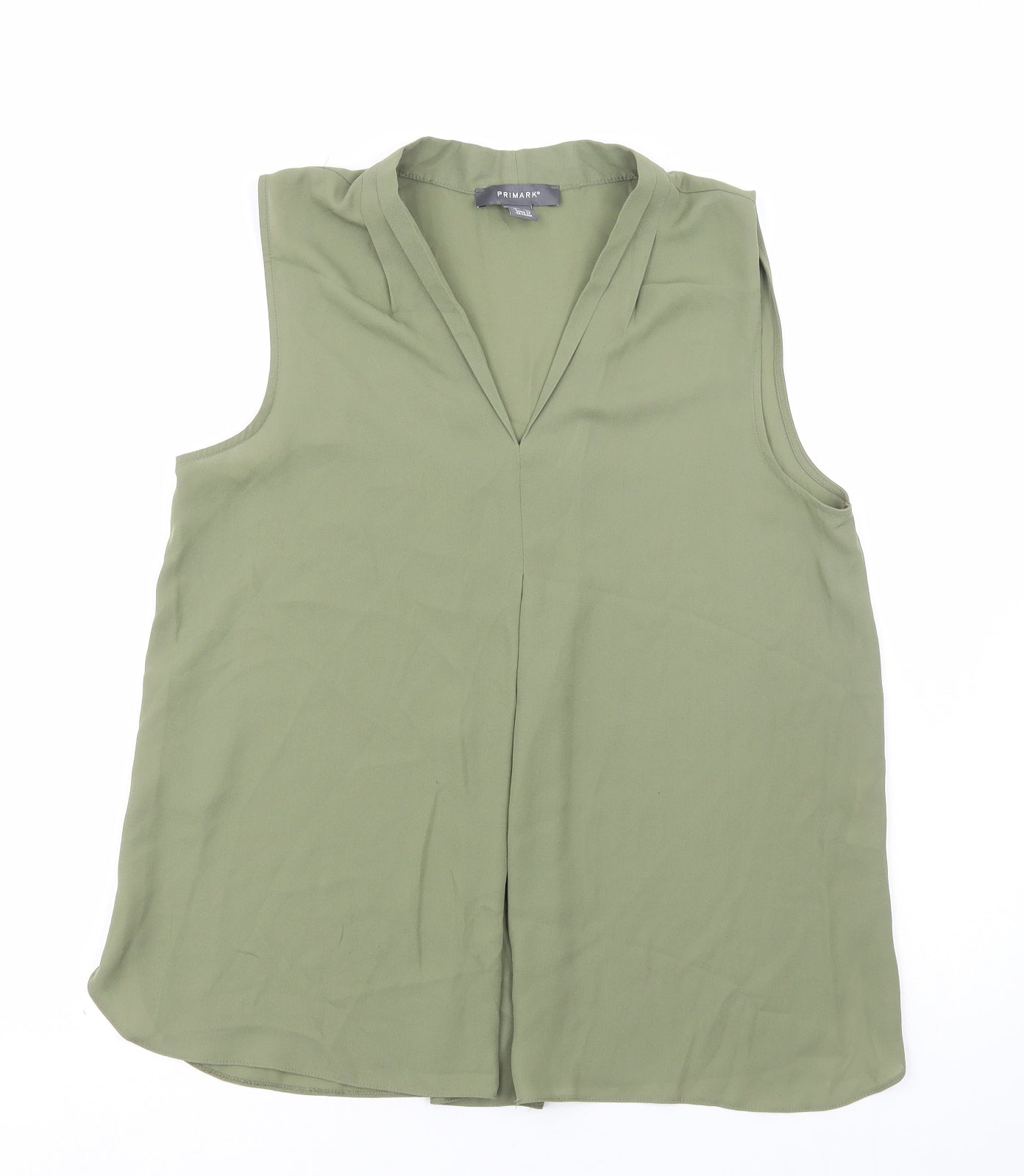 Primark Womens Green Polyester Basic Tank Size 10 V-Neck