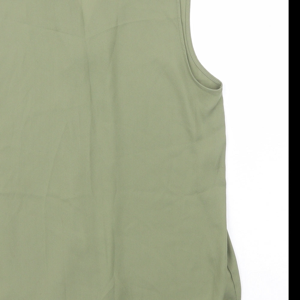 Primark Womens Green Polyester Basic Tank Size 10 V-Neck