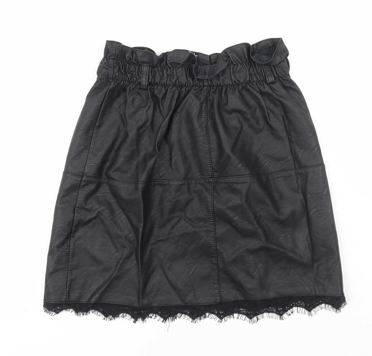 Preworn Womens Black Polyester A-Line Skirt Size M