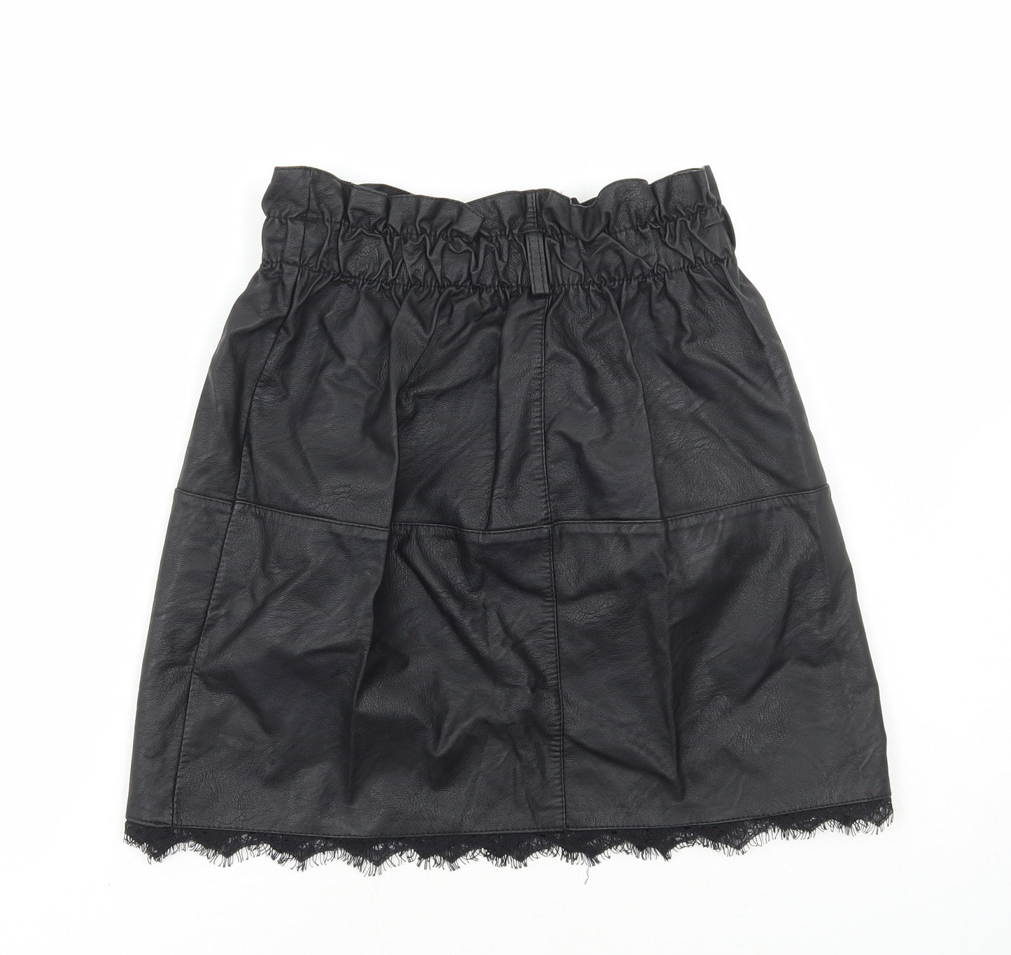 Preworn Womens Black Polyester A-Line Skirt Size M