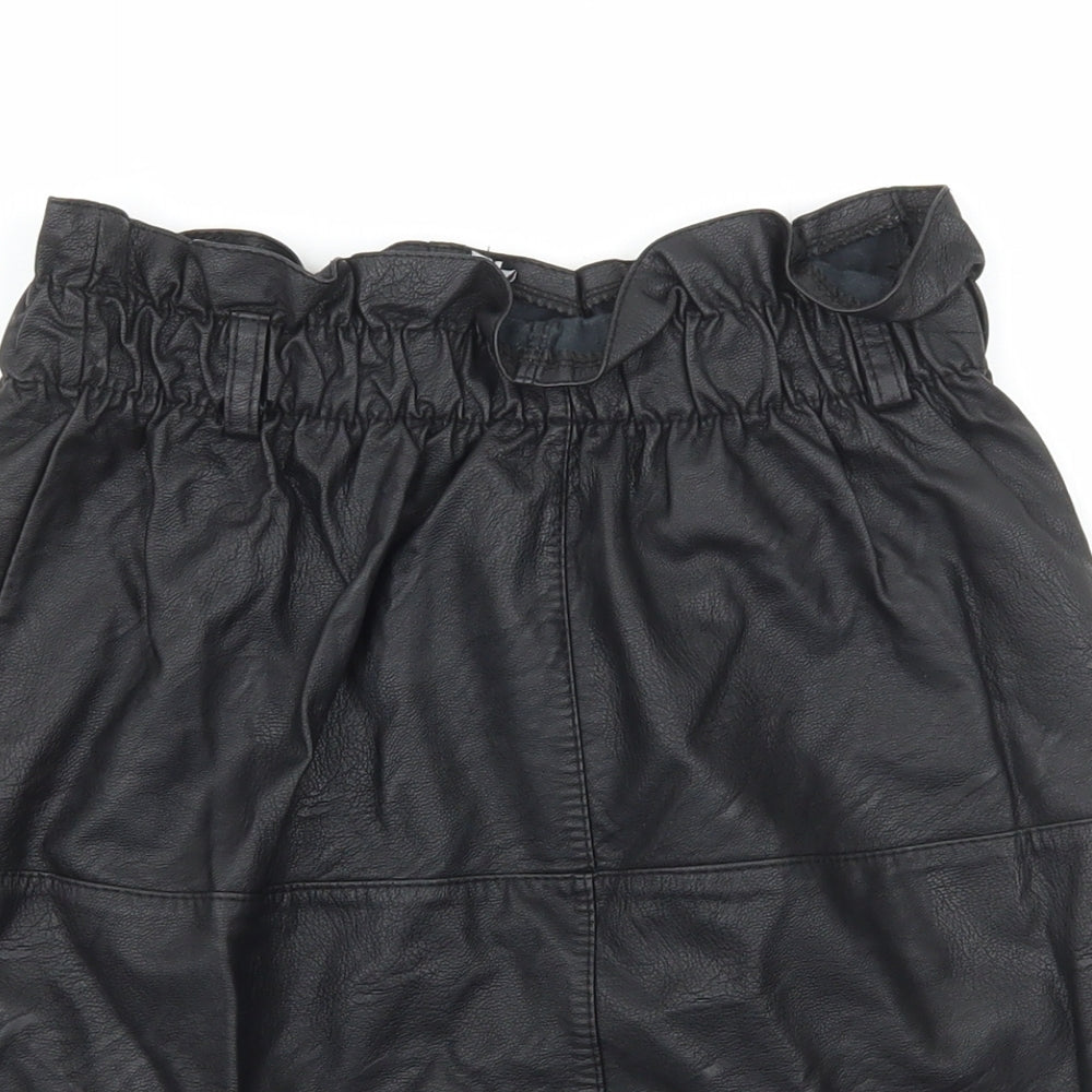Preworn Womens Black Polyester A-Line Skirt Size M