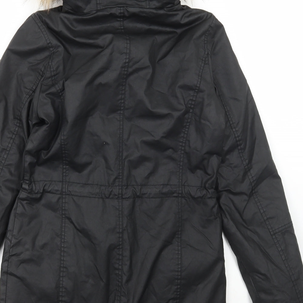 George Womens Black Parka Coat Size XS Zip