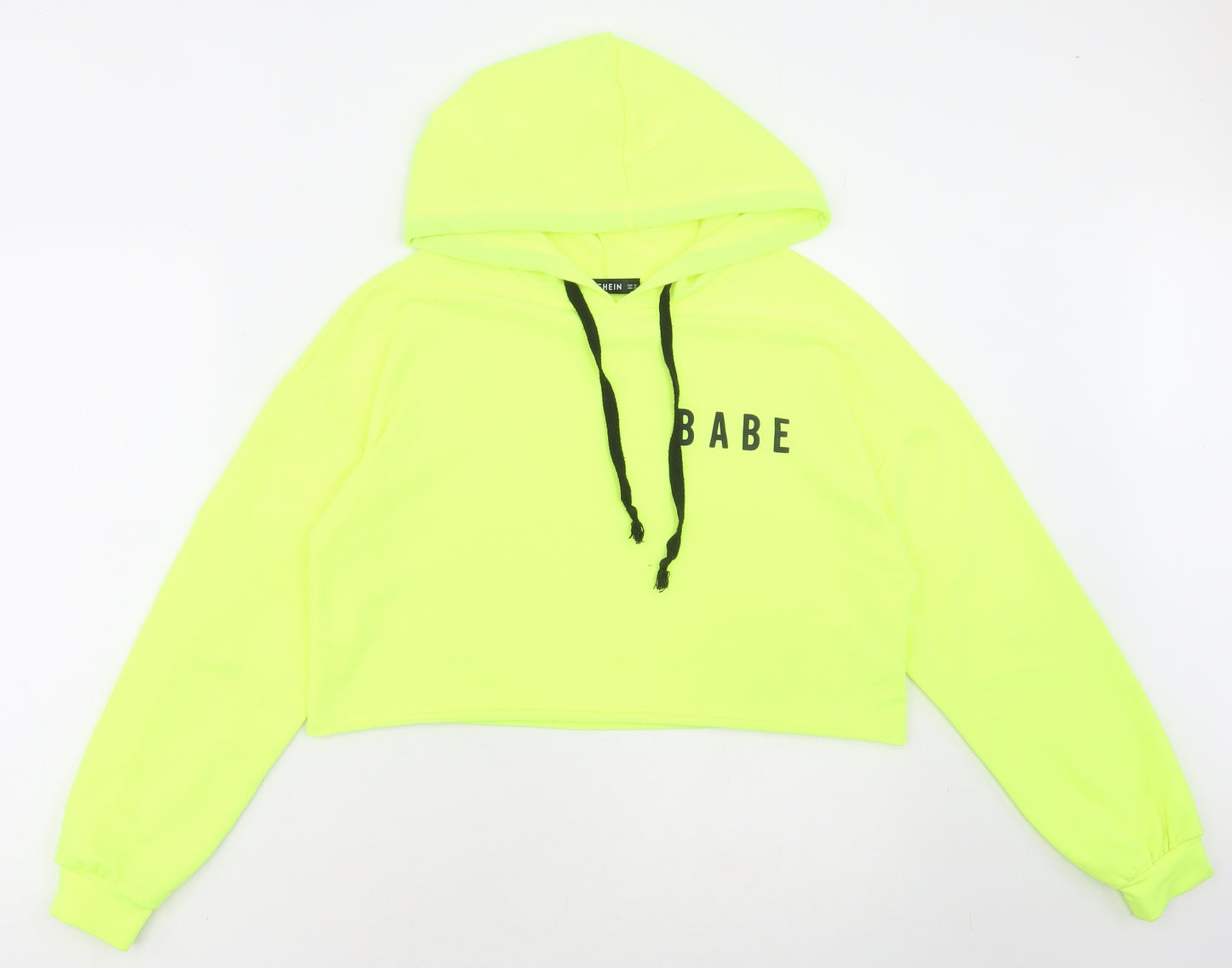 SheIn Womens Yellow Polyester Pullover Hoodie Size XS - BABE