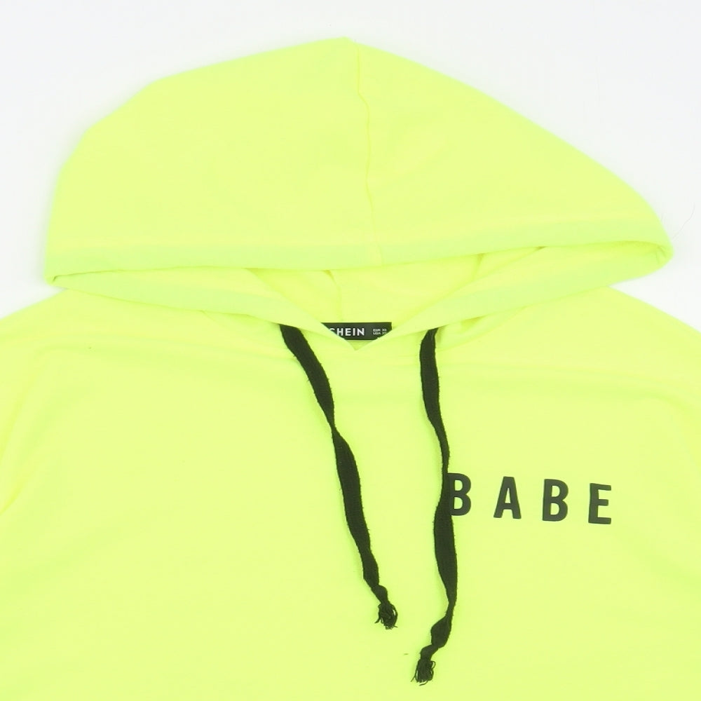 SheIn Womens Yellow Polyester Pullover Hoodie Size XS - BABE