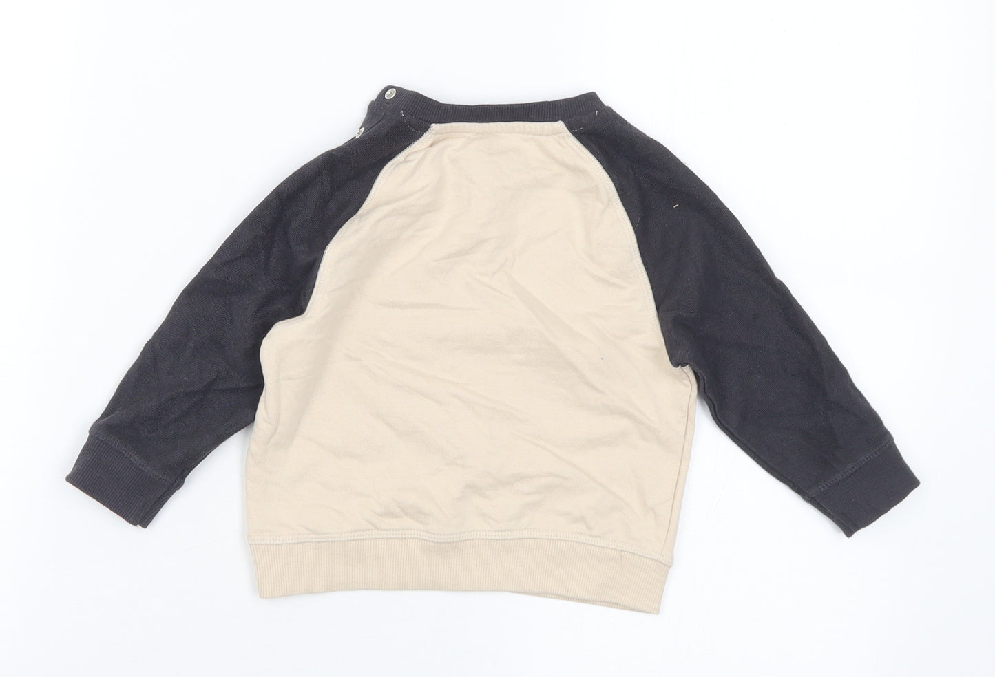 Nutmeg Boys Beige Cotton Pullover Jumper Size 12-18 Months - Cheeky
