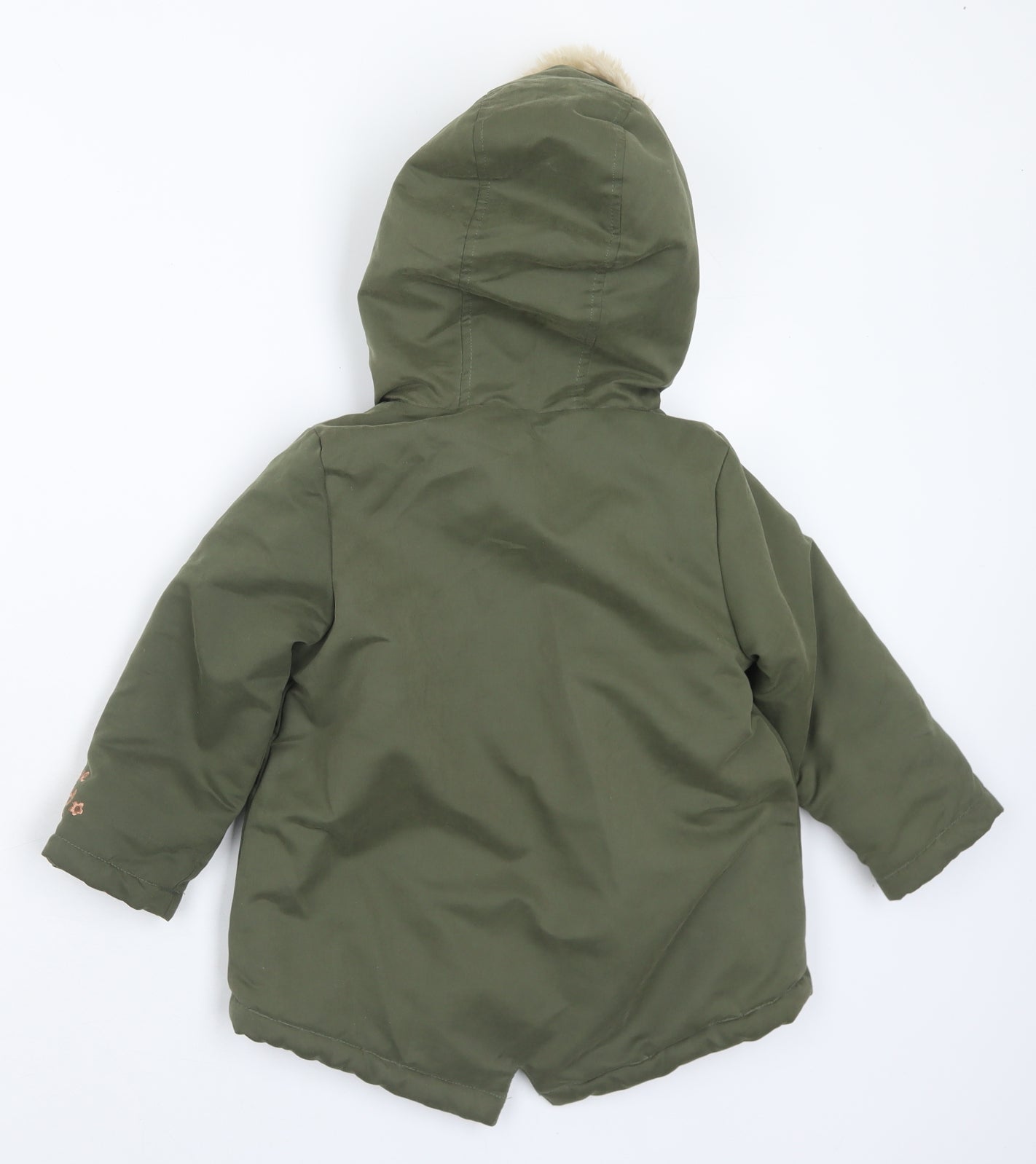 George Girls Green Basic Coat Coat Size 2-3 Years Zip