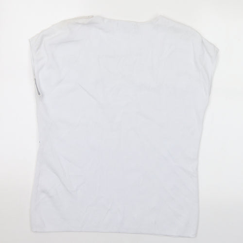 Al Paradise Womens White Round Neck Viscose Pullover Jumper Size M