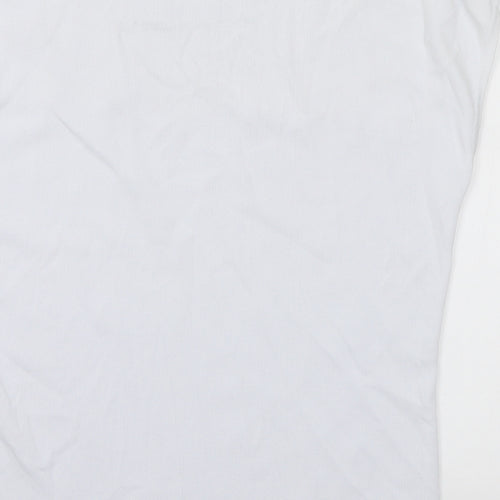 Al Paradise Womens White Round Neck Viscose Pullover Jumper Size M