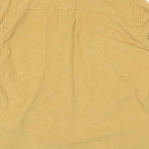 Samanta Womens Yellow Polyester Jersey Button-Up Size L Collared