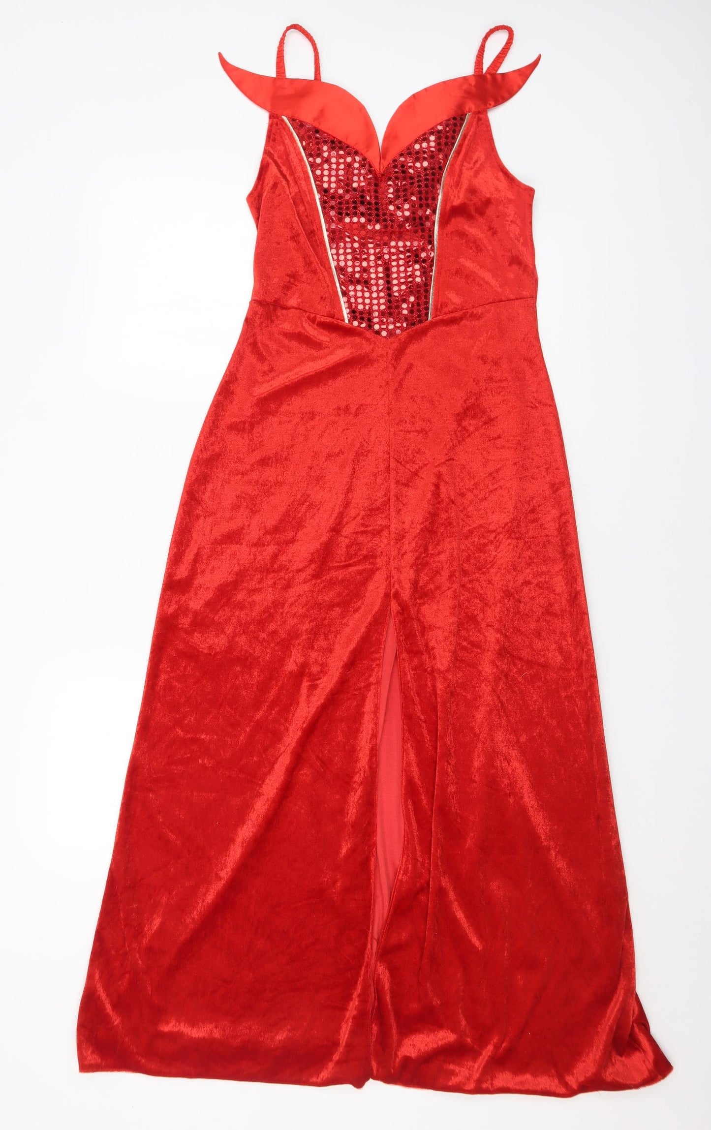 Preworn Womens Red Polyester Fit & Flare Size 12 Sweetheart - 12-14 Fancy Dress