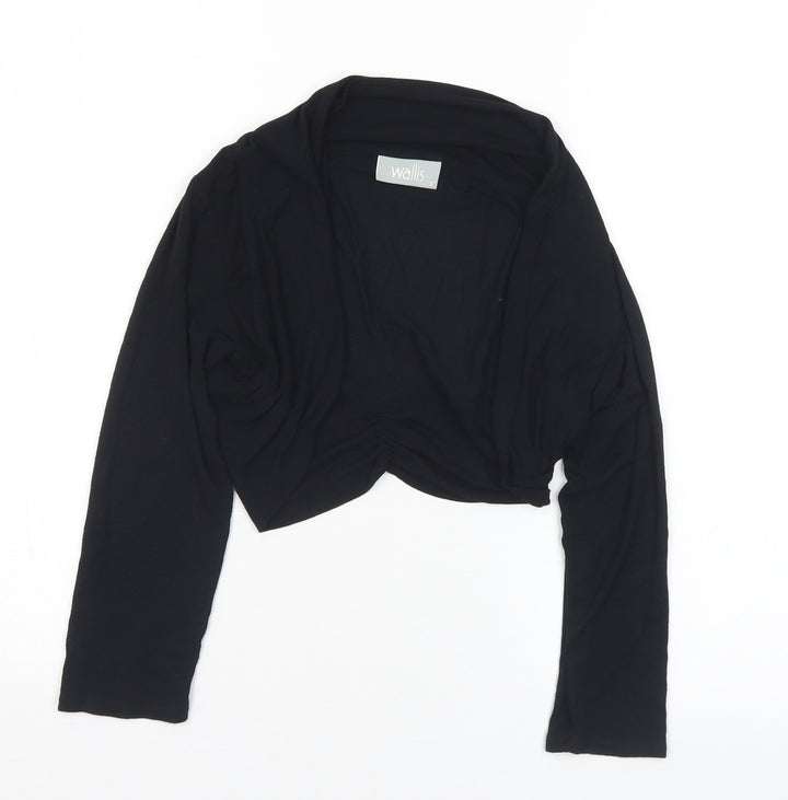 Wallis Womens Black Collared Viscose Cardigan Jumper Size S