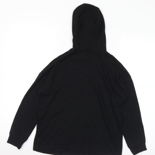 Marks and Spencer Girls Black Viscose Pullover Hoodie Size 10-11 Years