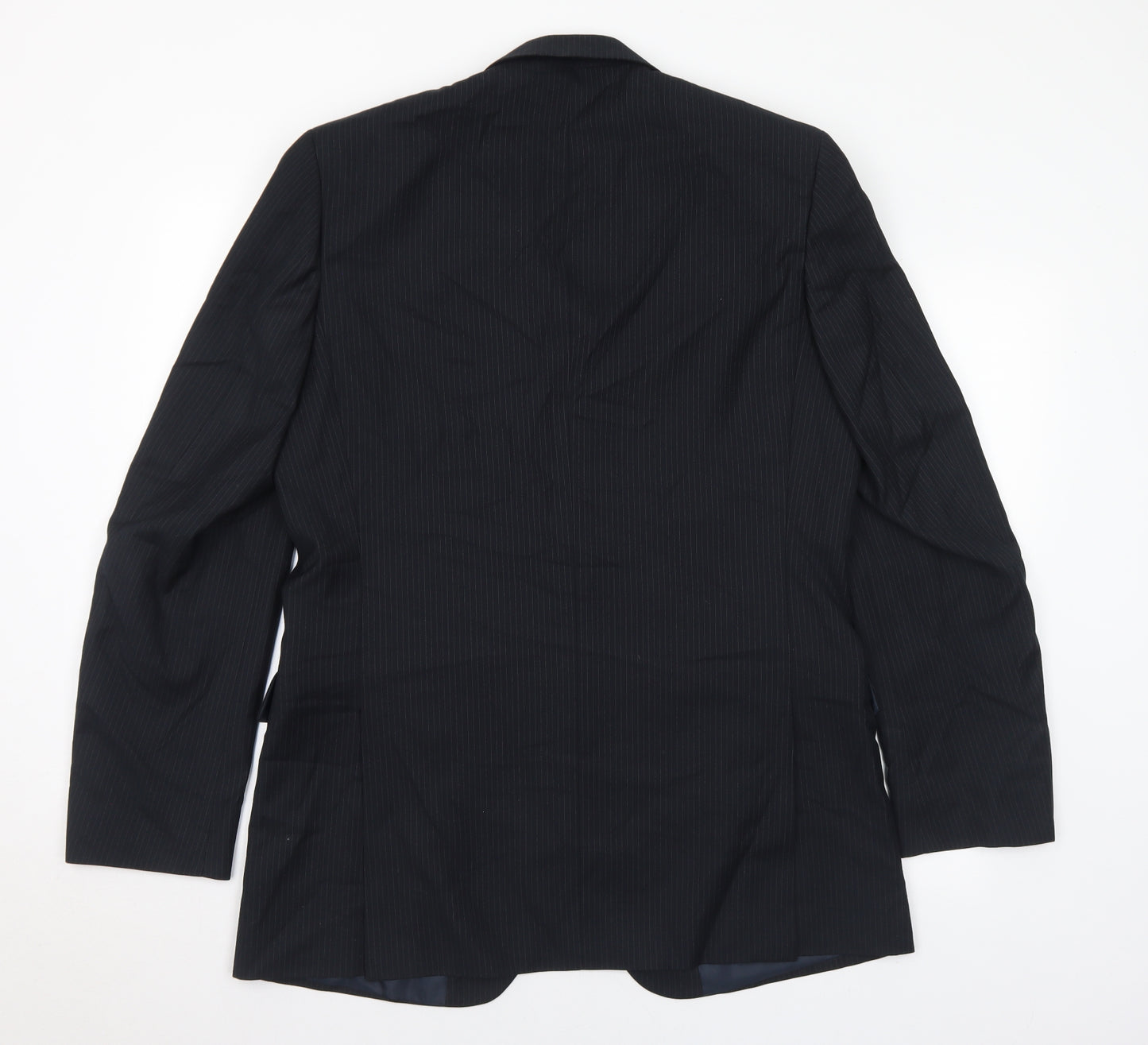 Burton Mens Black Striped Polyester Jacket Suit Jacket Size 40