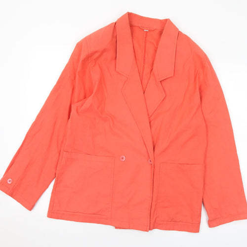Preworn Womens Orange Jacket Size 12 Button