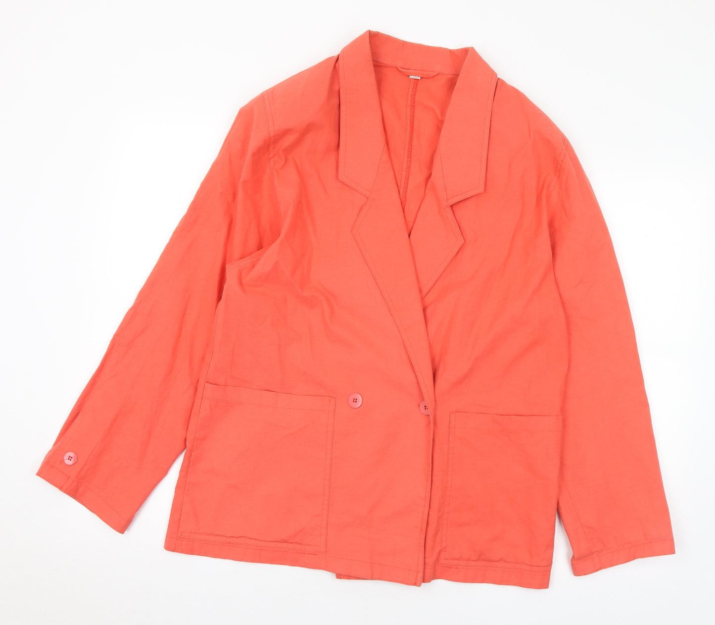Preworn Womens Orange Jacket Size 12 Button