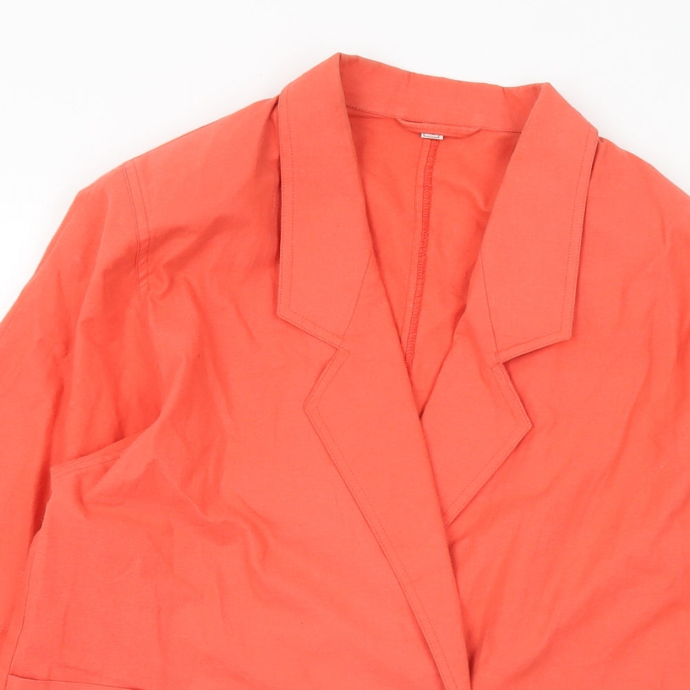 Preworn Womens Orange Jacket Size 12 Button