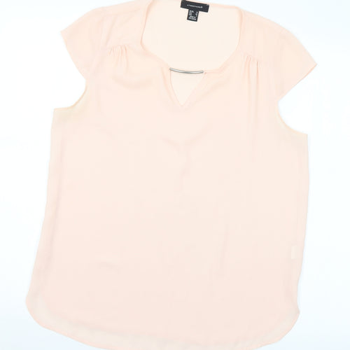 Atmosphere Womens Pink Polyester Basic Blouse Size 12 Round Neck
