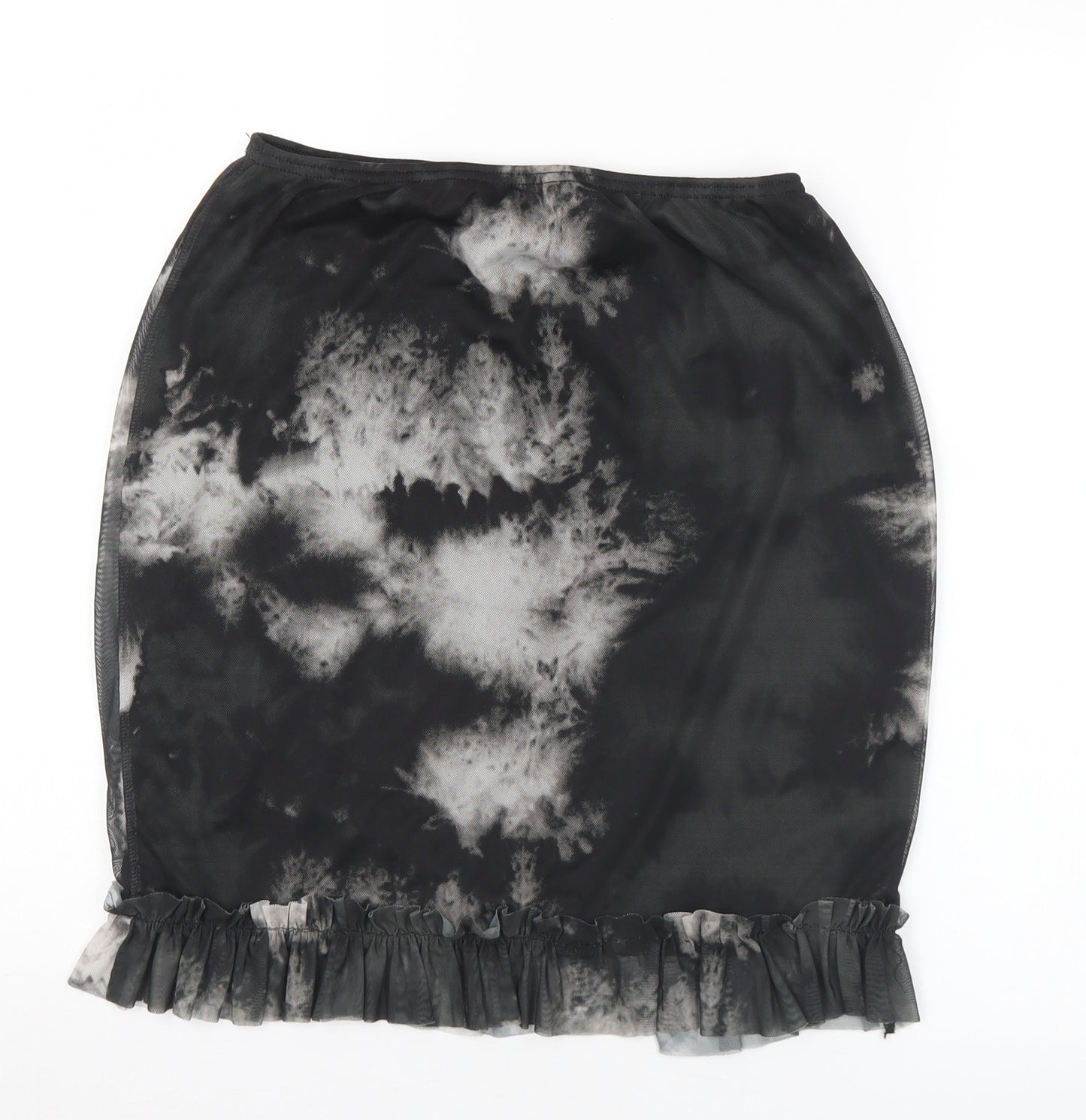 PRETTYLITTLETHING Womens Black Polyester Straight & Pencil Skirt Size 14