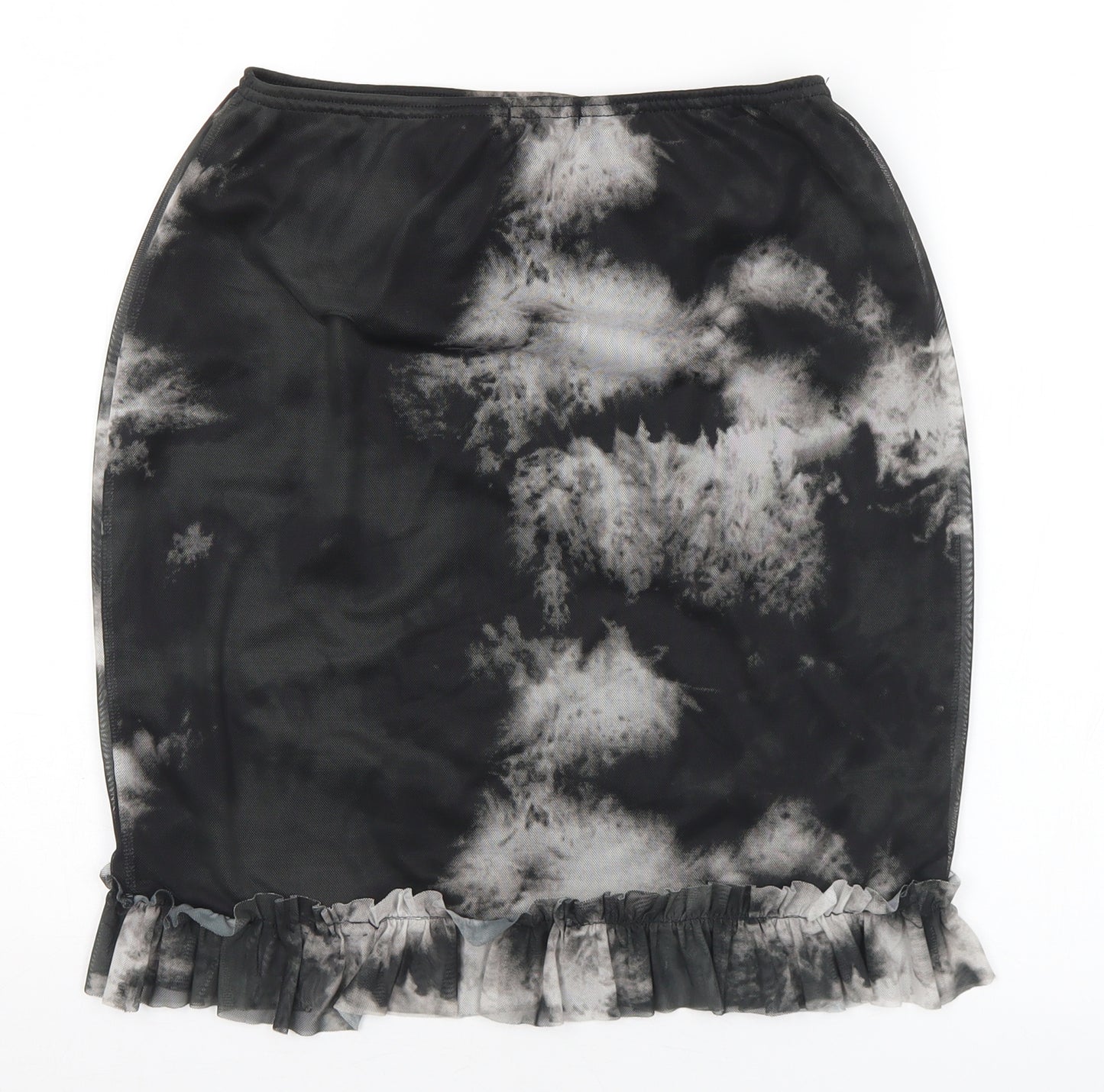 PRETTYLITTLETHING Womens Black Polyester Straight & Pencil Skirt Size 14