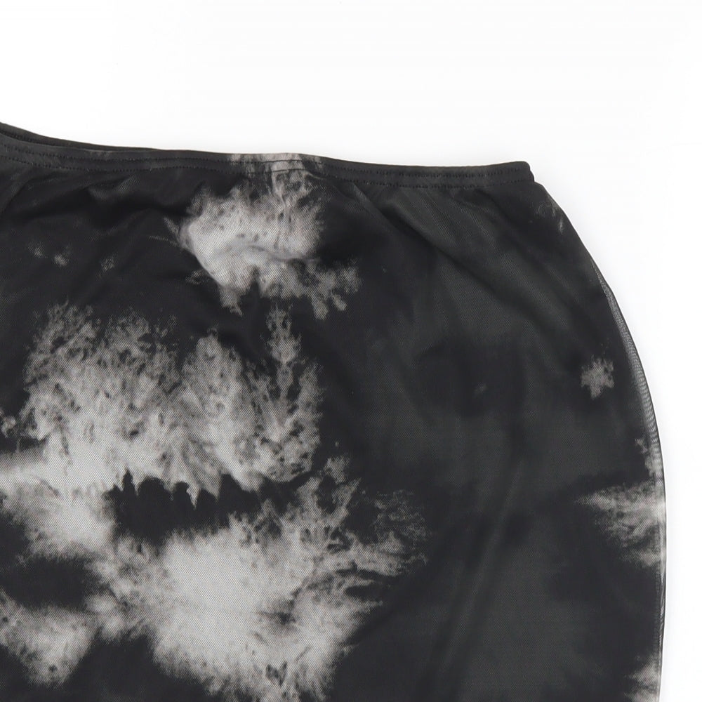 PRETTYLITTLETHING Womens Black Polyester Straight & Pencil Skirt Size 14