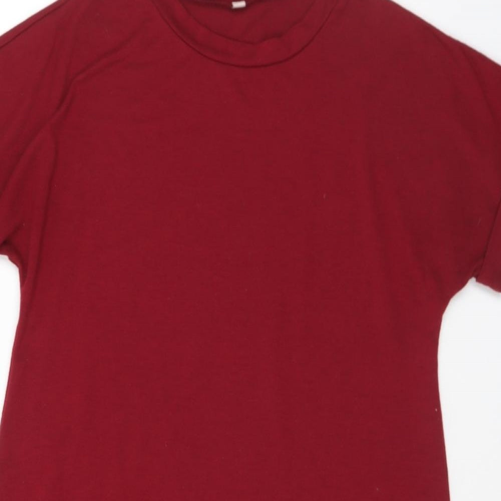 SheIn Womens Red Polyester T-Shirt Dress Size S Crew Neck