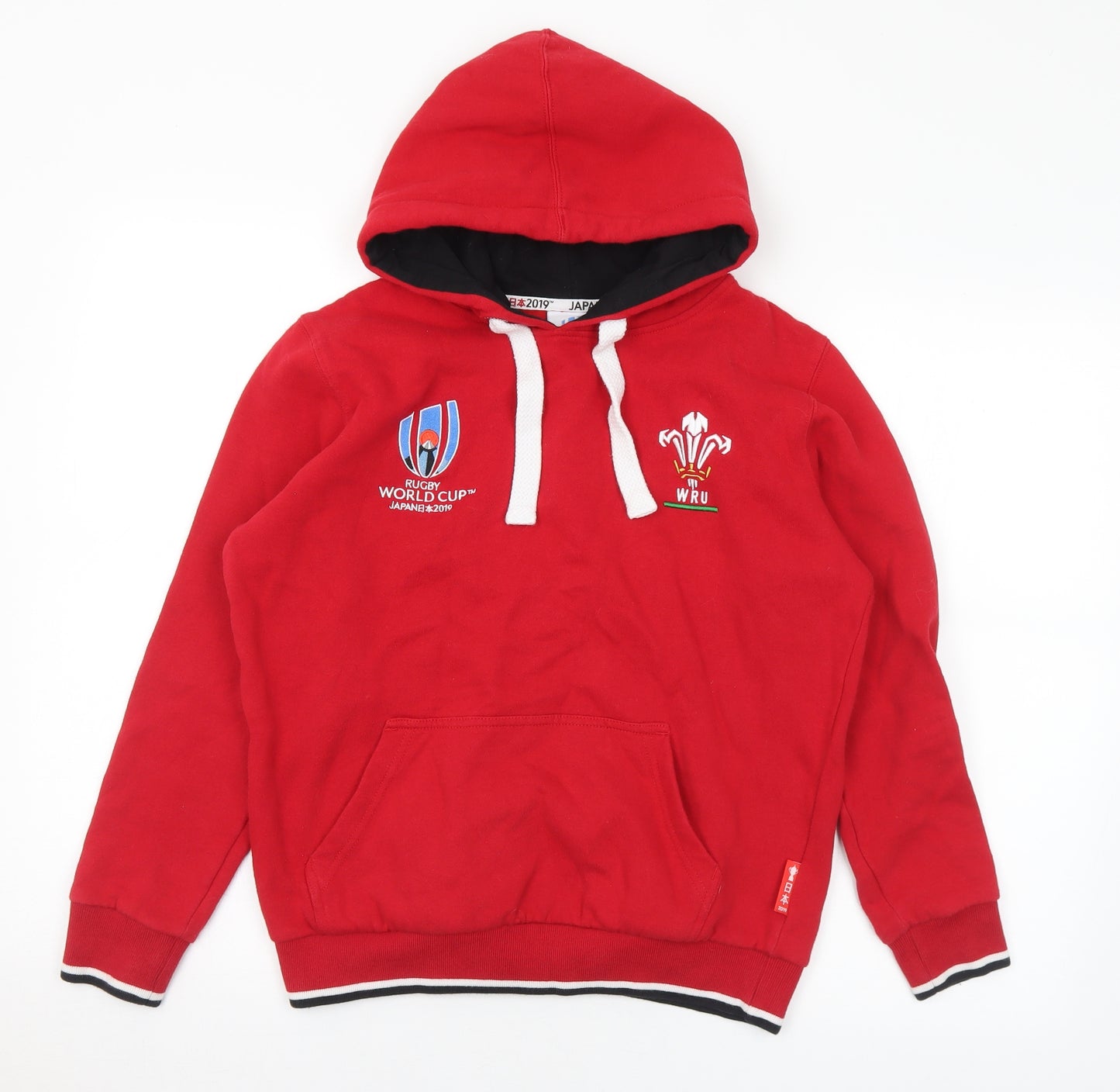 Rugby World Cup Mens Red Cotton Pullover Hoodie Size S - Welsh rugby union