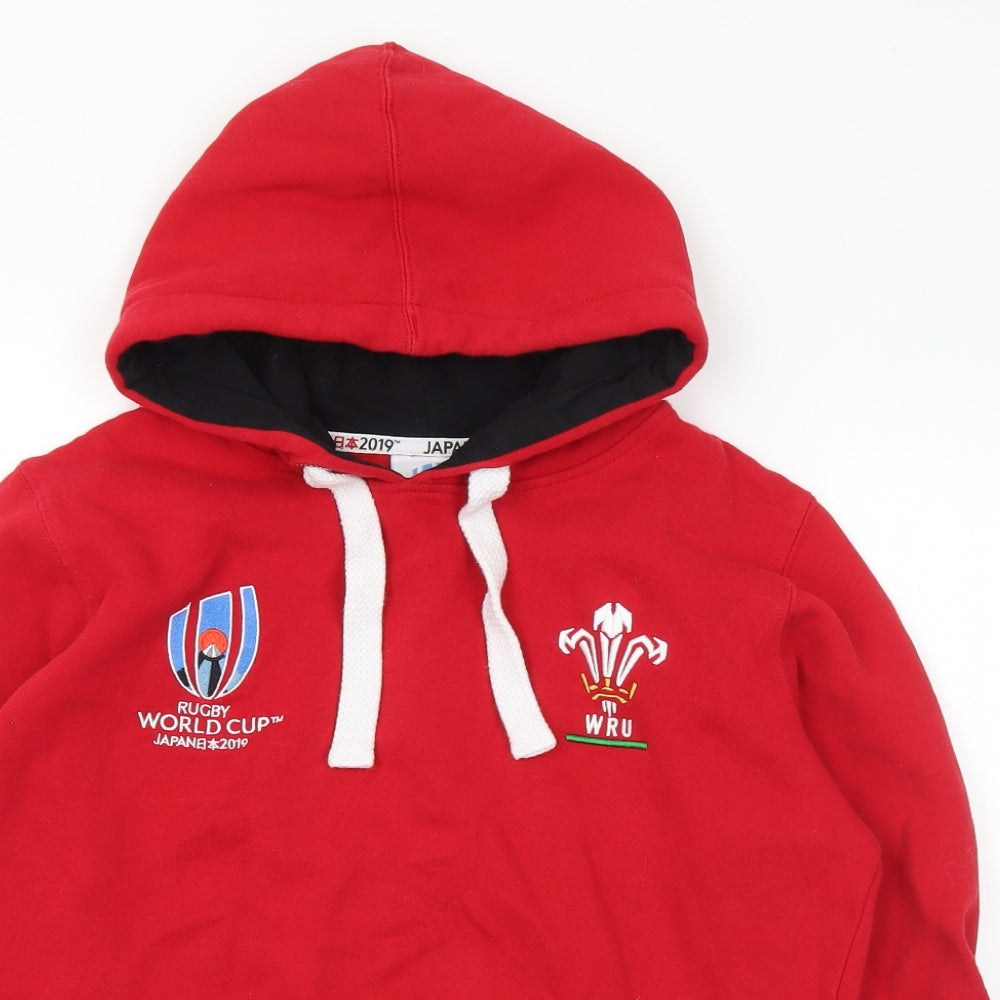 Rugby World Cup Mens Red Cotton Pullover Hoodie Size S - Welsh rugby union