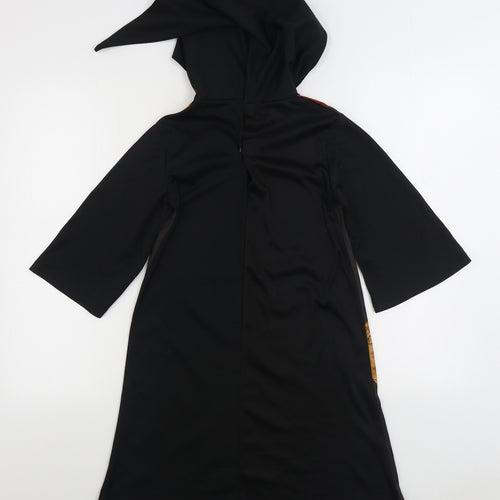 Harry Potter Boys Black Solid Polyester Robe Size 5-6 Years Hook & Loop - Gryffindor Gown