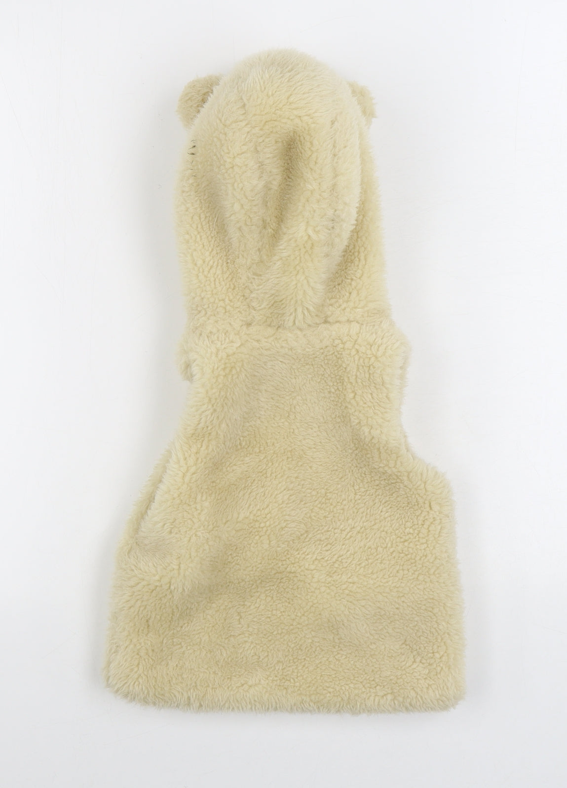 F&F Girls Beige Gilet Coat Size 2-3 Years Zip - Faux fur