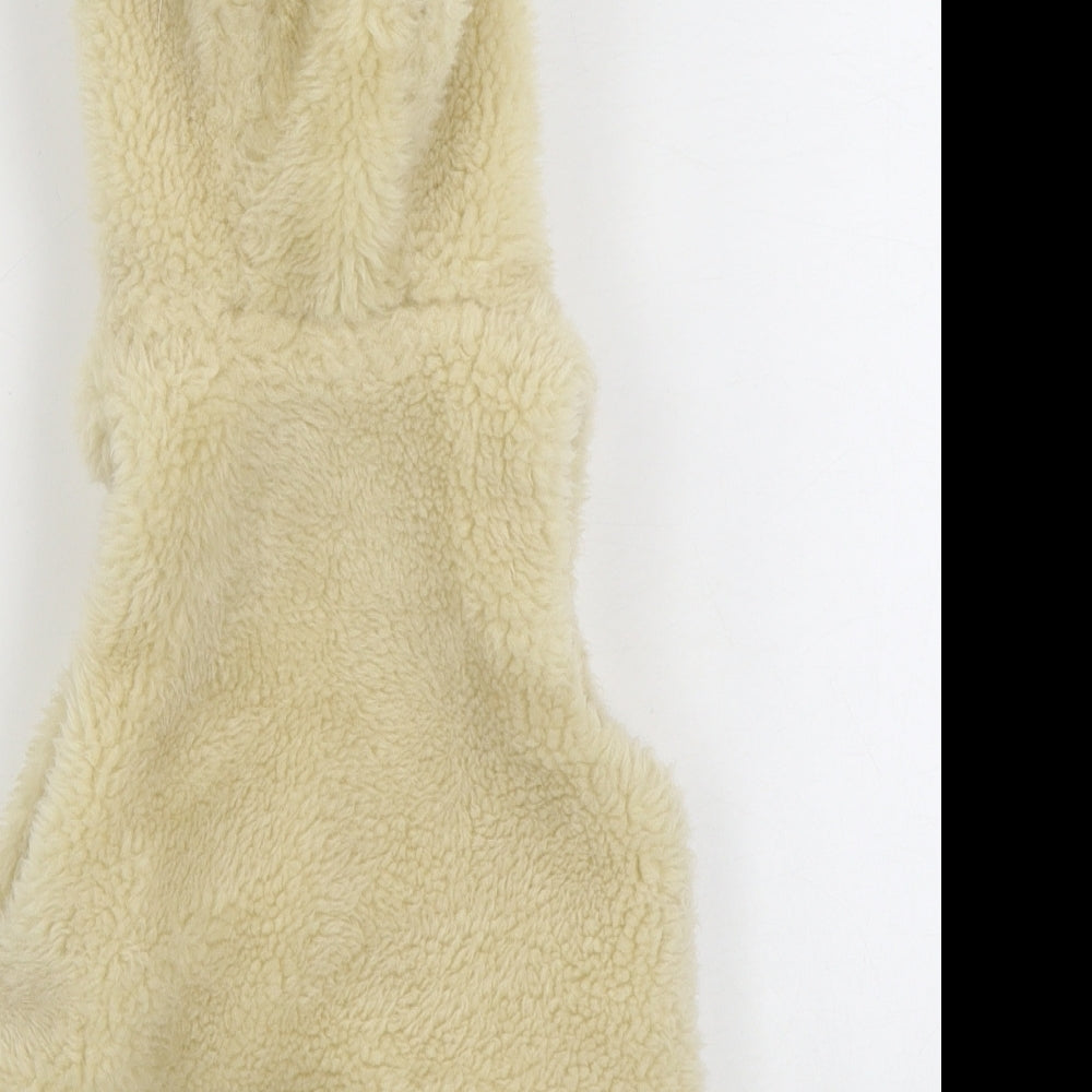 F&F Girls Beige Gilet Coat Size 2-3 Years Zip - Faux fur