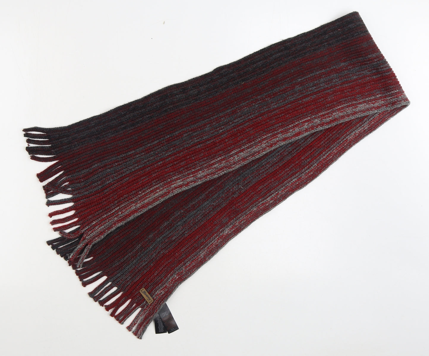 Mantaray Mens Red Striped Acrylic Scarf One Size