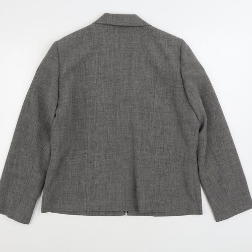 Definitions Womens Grey Jacket Blazer Size 16 Zip