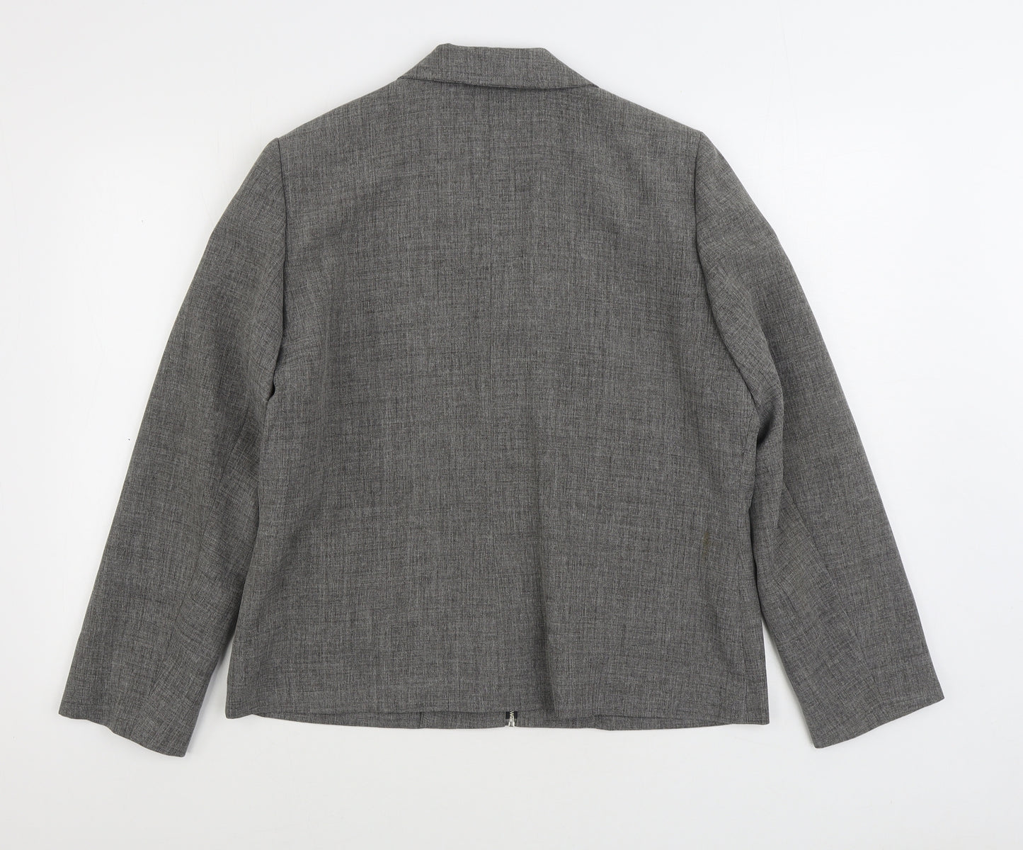 Definitions Womens Grey Jacket Blazer Size 16 Zip