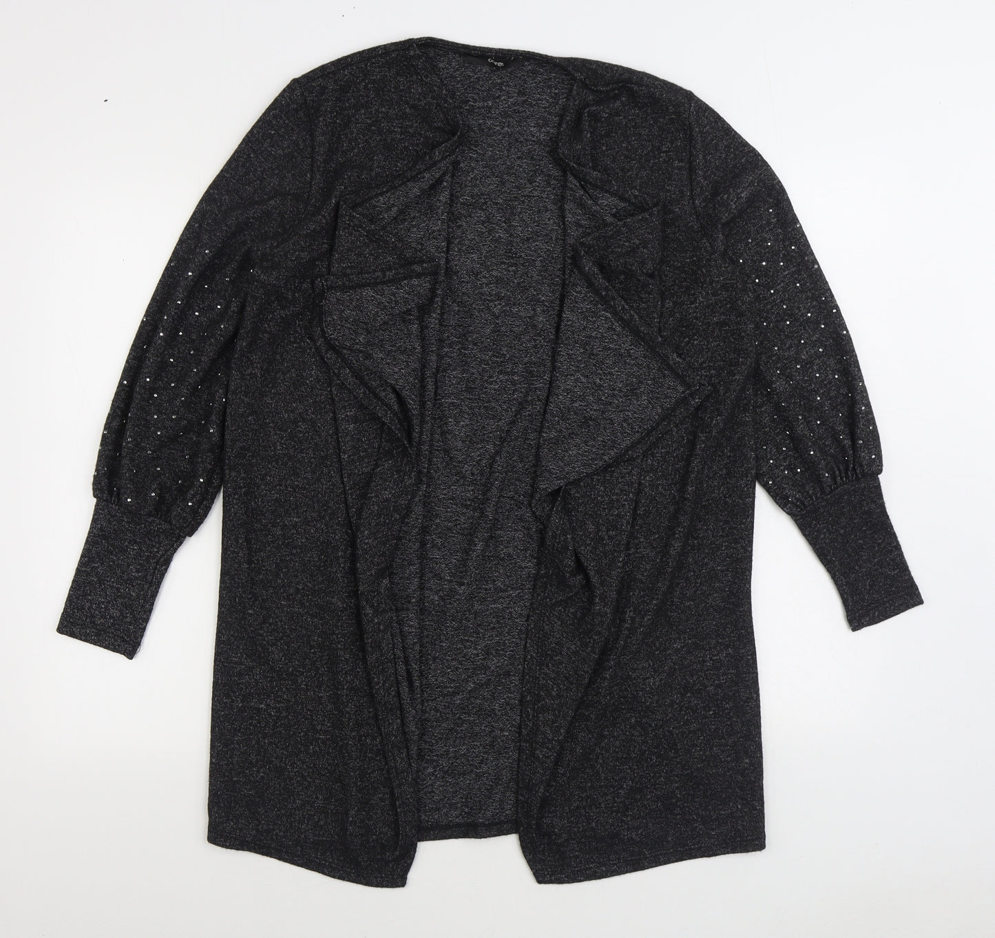 George Womens Grey V-Neck Polyester Cardigan Jumper Size M