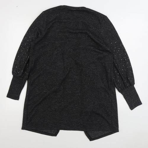George Womens Grey V-Neck Polyester Cardigan Jumper Size M