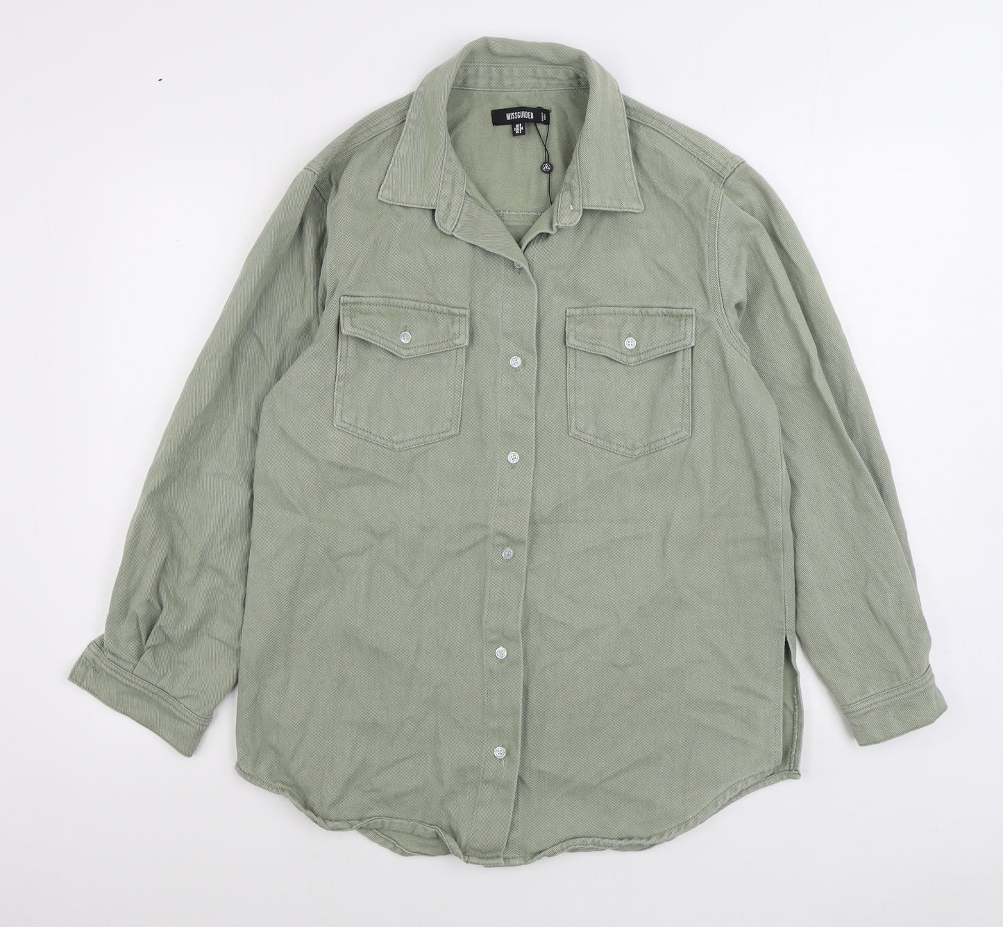 Missguided Womens Green Jacket Size 6 Button