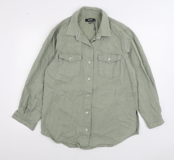 Missguided Womens Green Jacket Size 6 Button