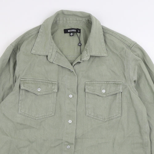 Missguided Womens Green Jacket Size 6 Button