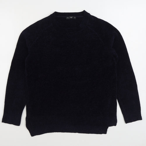 F&F Womens Blue Round Neck Polyester Pullover Jumper Size 8
