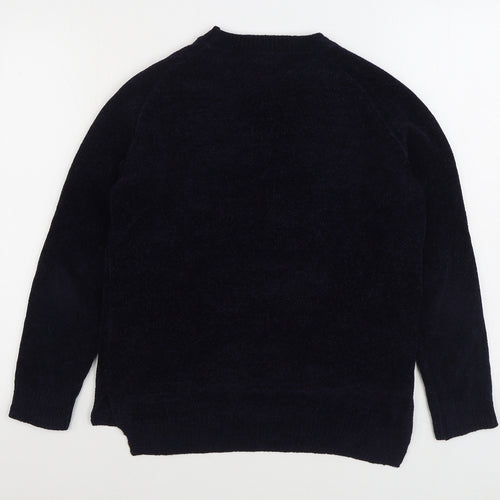 F&F Womens Blue Round Neck Polyester Pullover Jumper Size 8